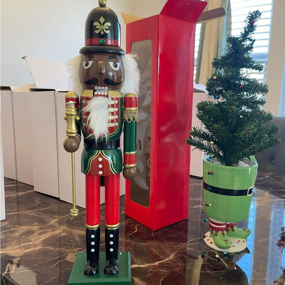 Festive Nutcracker Soldier in Red and Green